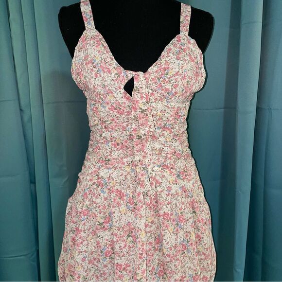 Nwt Cider Ditsy Floral Ruched Cami Dress sz S - Picture 2 of 14